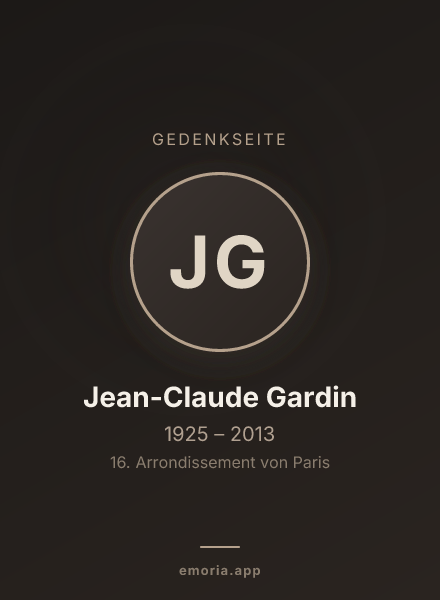 Gedenkportrait von Jean-Claude Gardin