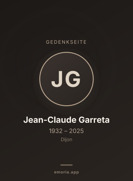 Gedenkportrait von Jean-Claude Garreta