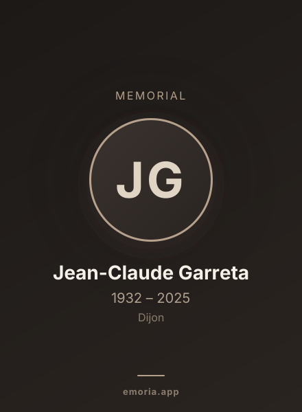 Memorial portrait of Jean-Claude Garreta