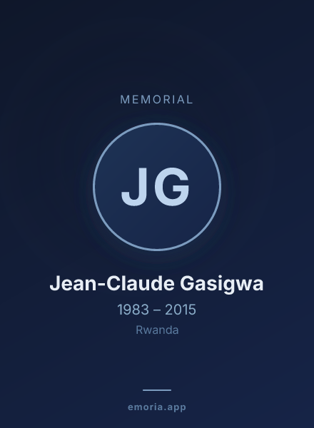 Memorial portrait of Jean-Claude Gasigwa