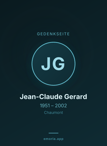 Gedenkportrait von Jean-Claude Gerard