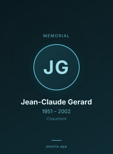 Memorial portrait of Jean-Claude Gerard