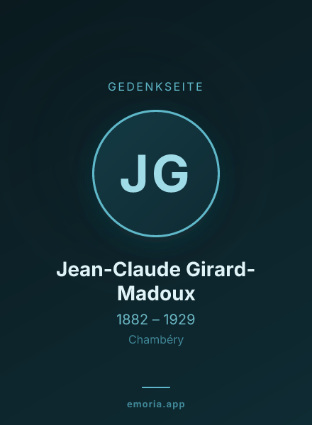 Gedenkportrait von Jean-Claude Girard-Madoux
