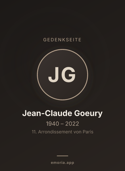 Gedenkportrait von Jean-Claude Goeury
