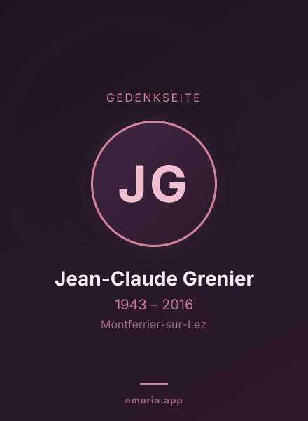 Gedenkportrait von Jean-Claude Grenier