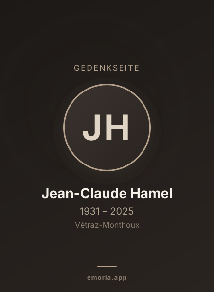 Gedenkportrait von Jean-Claude Hamel
