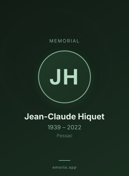 Memorial portrait of Jean-Claude Hiquet