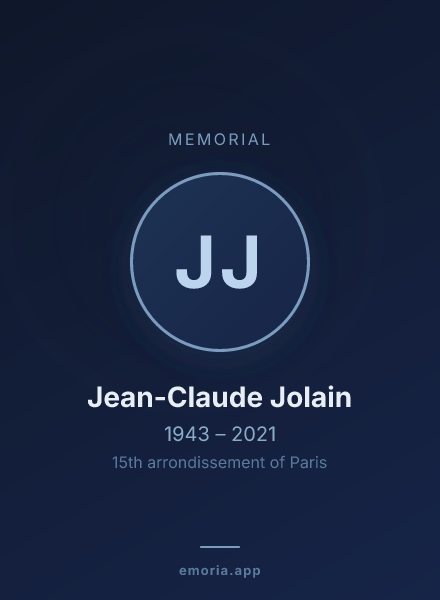 Memorial portrait of Jean-Claude Jolain
