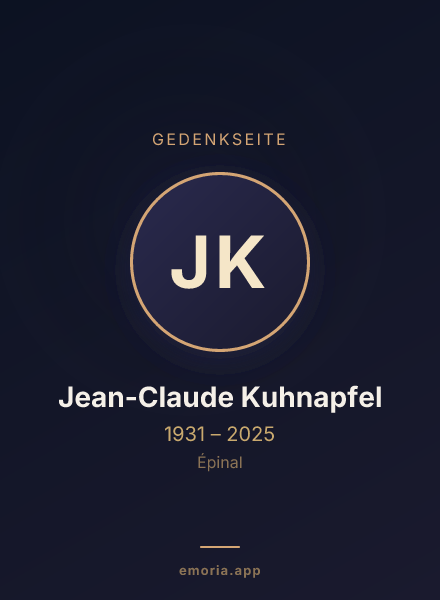 Gedenkportrait von Jean-Claude Kuhnapfel