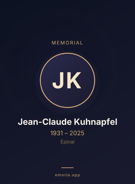 Memorial portrait of Jean-Claude Kuhnapfel
