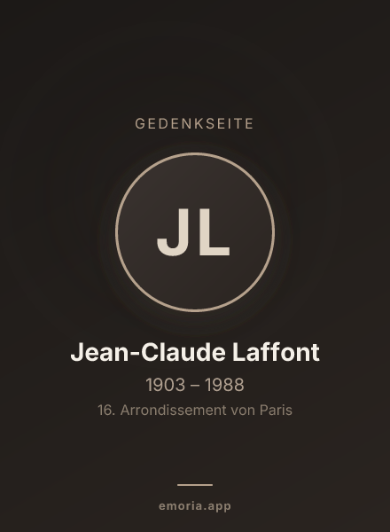 Gedenkportrait von Jean-Claude Laffont