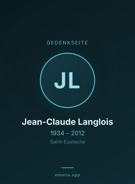 Gedenkportrait von Jean-Claude Langlois