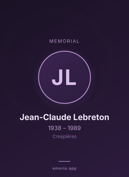 Memorial portrait of Jean-Claude Lebreton