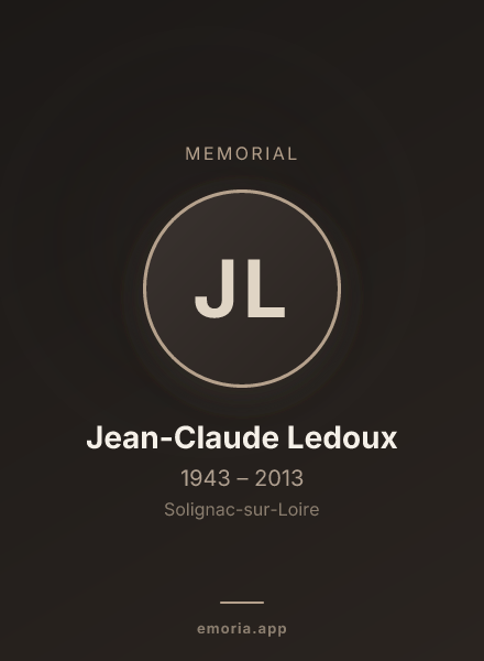 Memorial portrait of Jean-Claude Ledoux