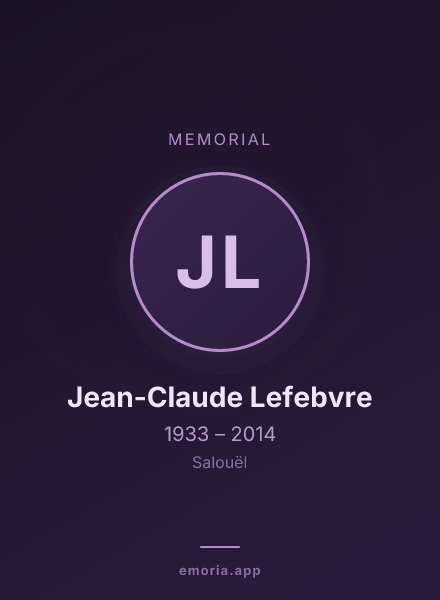 Memorial portrait of Jean-Claude Lefebvre