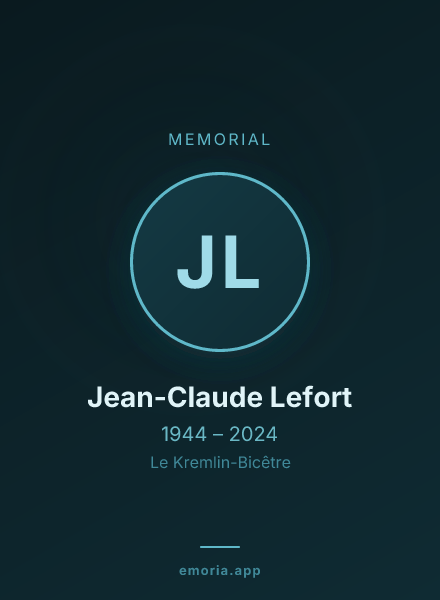 Memorial portrait of Jean-Claude Lefort