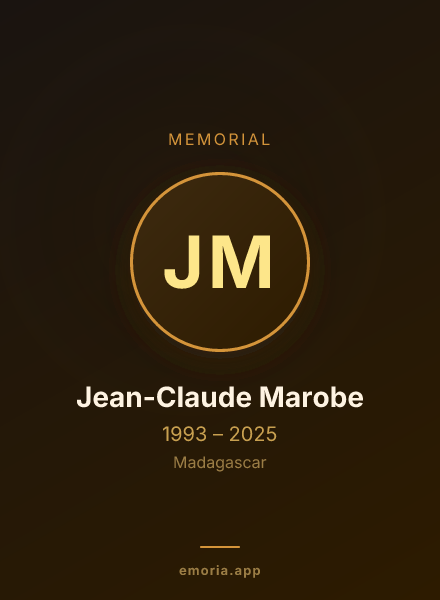 Memorial portrait of Jean-Claude Marobe