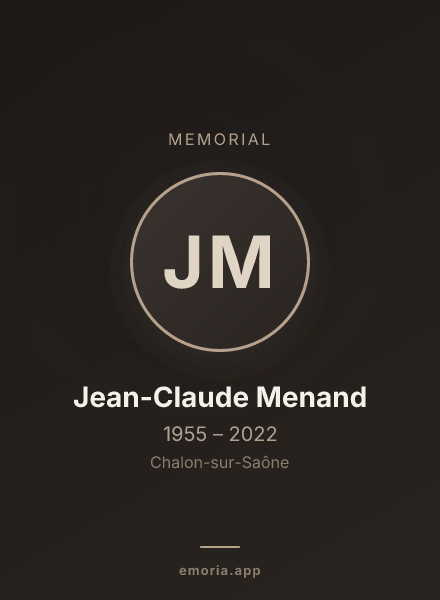 Memorial portrait of Jean-Claude Menand