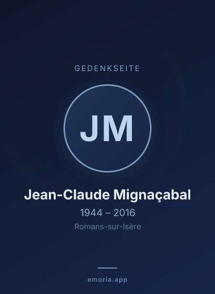 Gedenkportrait von Jean-Claude Mignaçabal
