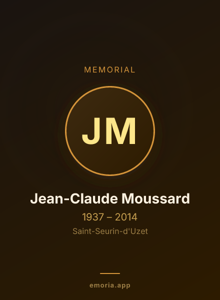 Memorial portrait of Jean-Claude Moussard