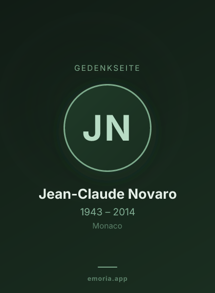 Gedenkportrait von Jean-Claude Novaro