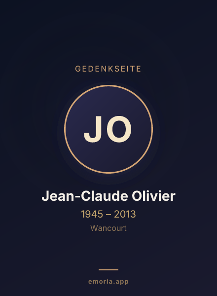 Gedenkportrait von Jean-Claude Olivier