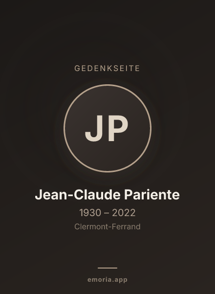Gedenkportrait von Jean-Claude Pariente