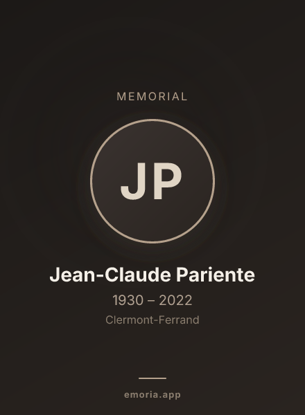 Memorial portrait of Jean-Claude Pariente