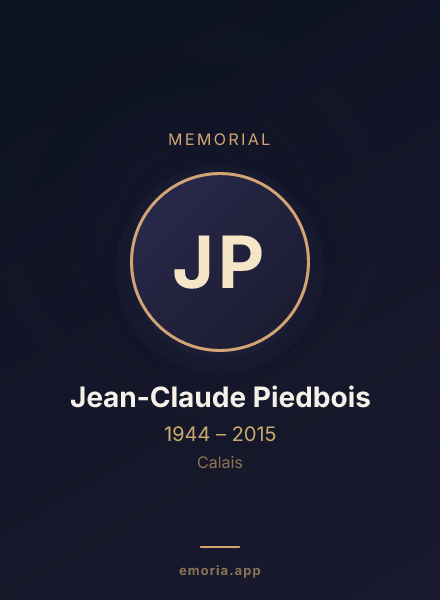Memorial portrait of Jean-Claude Piedbois