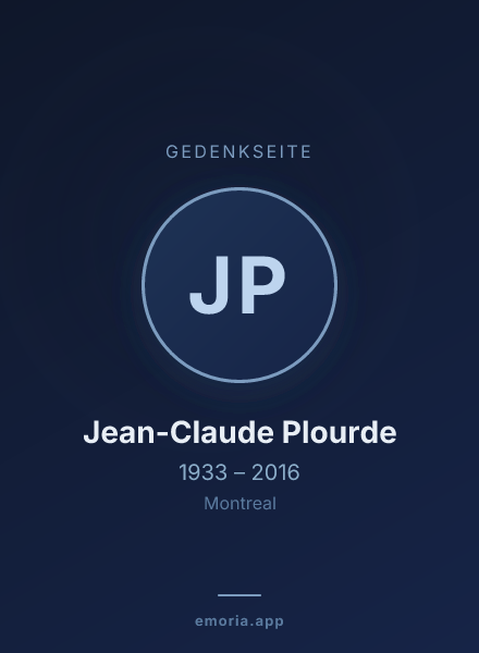 Gedenkportrait von Jean-Claude Plourde