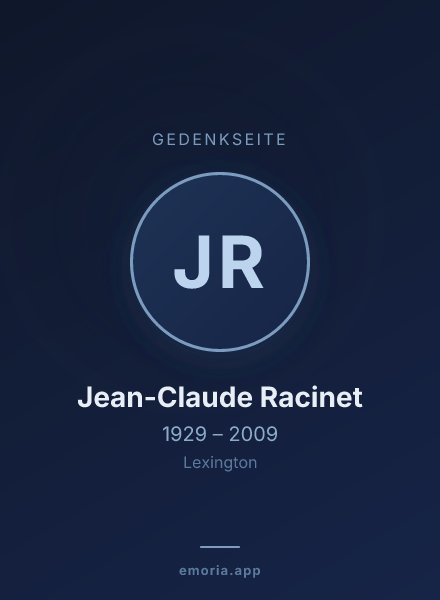 Gedenkportrait von Jean-Claude Racinet