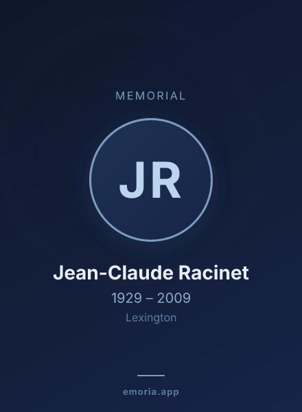 Memorial portrait of Jean-Claude Racinet