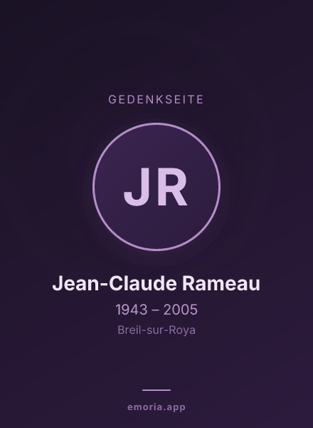 Gedenkportrait von Jean-Claude Rameau