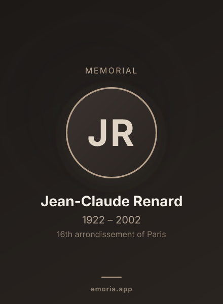 Memorial portrait of Jean-Claude Renard