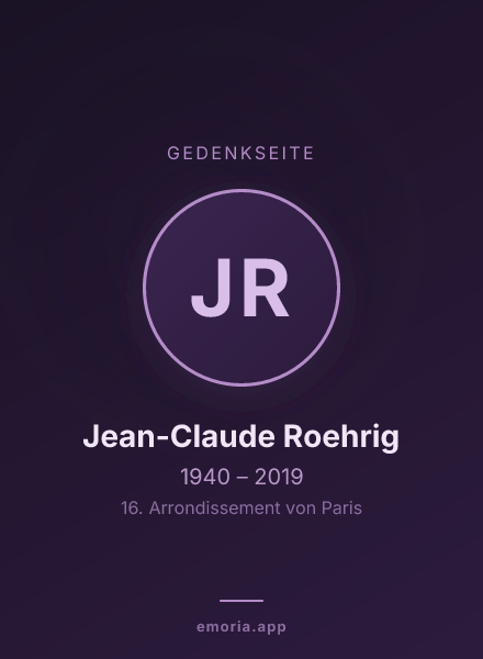 Gedenkportrait von Jean-Claude Roehrig