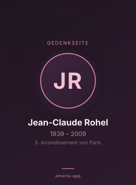 Gedenkportrait von Jean-Claude Rohel
