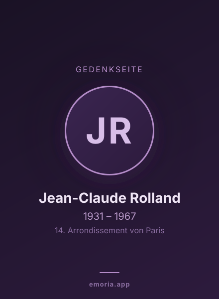 Gedenkportrait von Jean-Claude Rolland