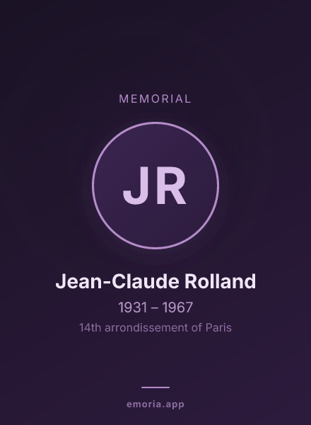 Memorial portrait of Jean-Claude Rolland
