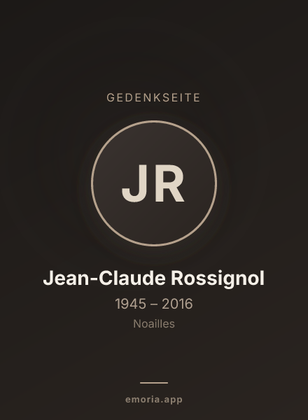 Gedenkportrait von Jean-Claude Rossignol