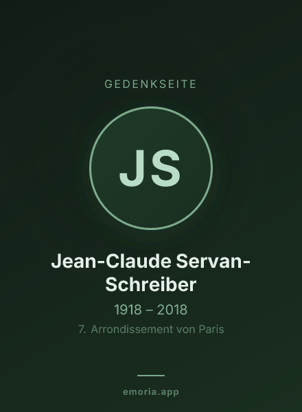 Gedenkportrait von Jean-Claude Servan-Schreiber