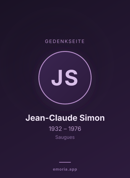 Gedenkportrait von Jean-Claude Simon