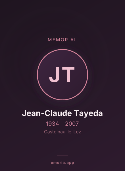 Memorial portrait of Jean-Claude Tayeda