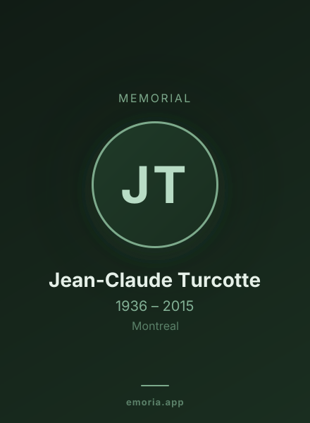 Memorial portrait of Jean-Claude Turcotte