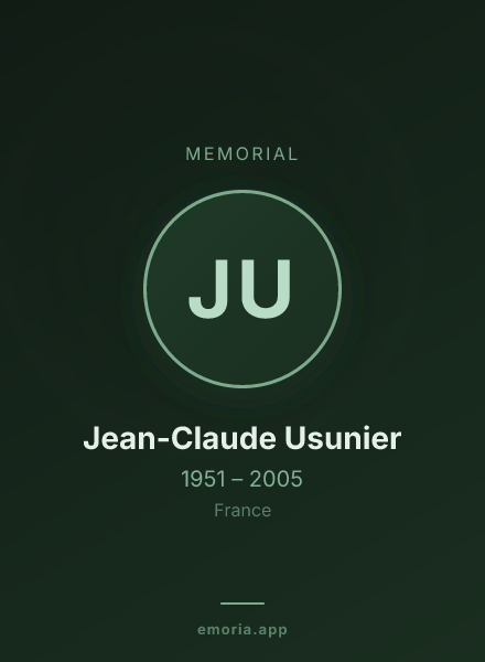 Memorial portrait of Jean-Claude Usunier