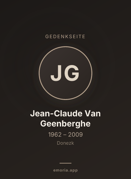Gedenkportrait von Jean-Claude Van Geenberghe