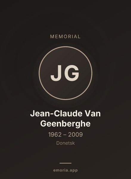 Memorial portrait of Jean-Claude Van Geenberghe