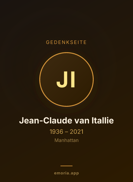 Gedenkportrait von Jean-Claude van Itallie