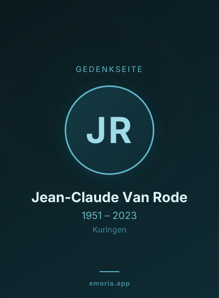 Gedenkportrait von Jean-Claude Van Rode