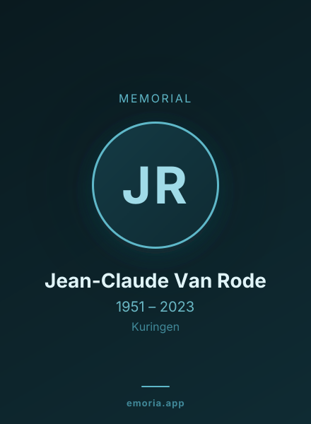 Memorial portrait of Jean-Claude Van Rode