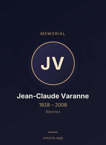 Memorial portrait of Jean-Claude Varanne